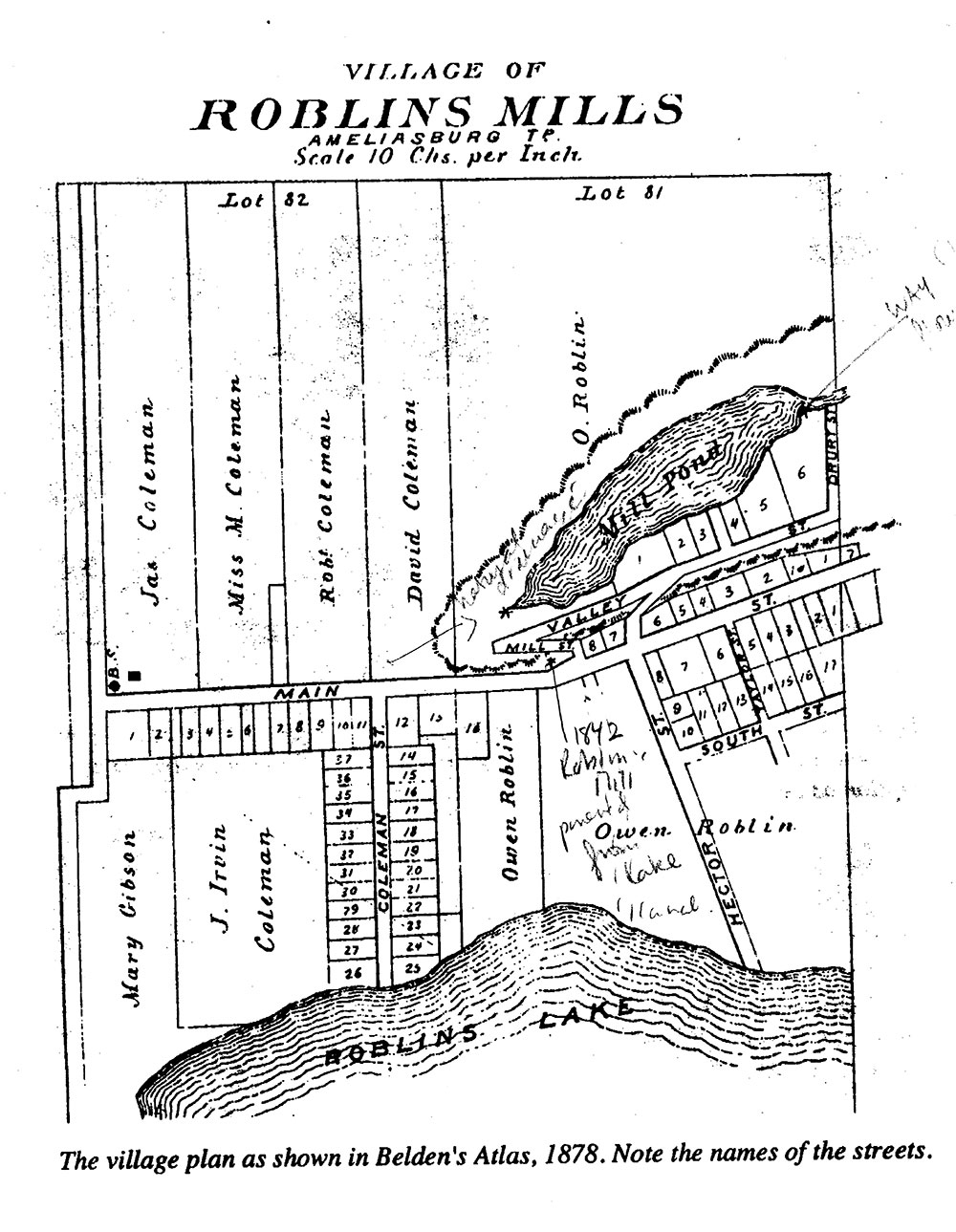 Village of Roblins Mills map