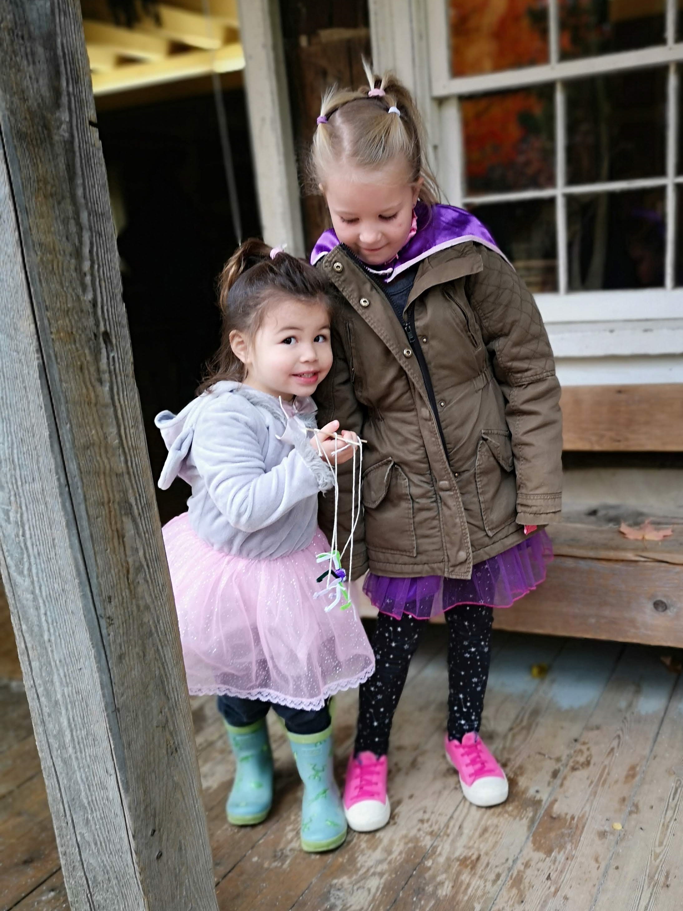 Kids with crafts at Black Creek Pioneer Village