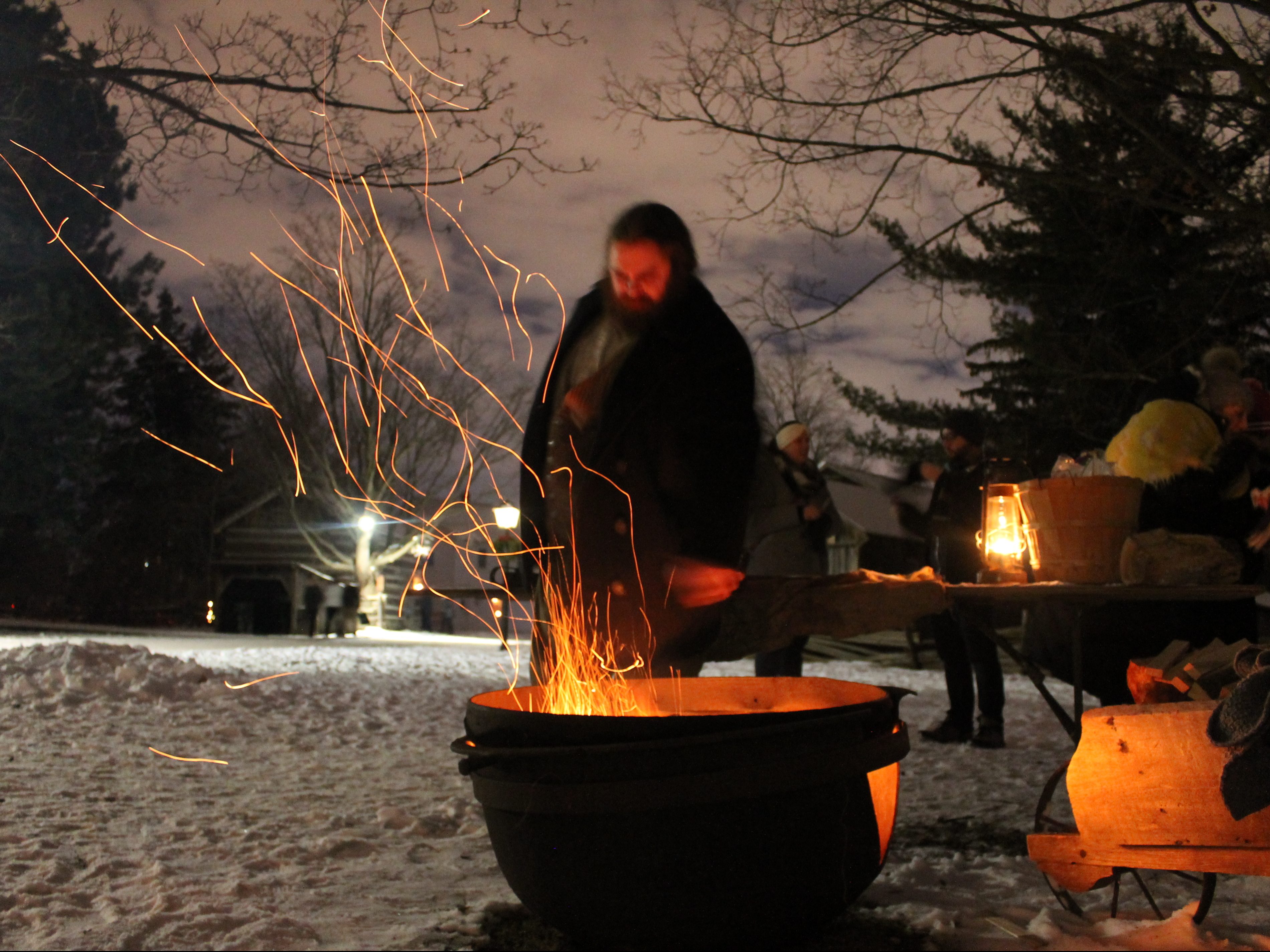 A fire pit for roasting chestnuts