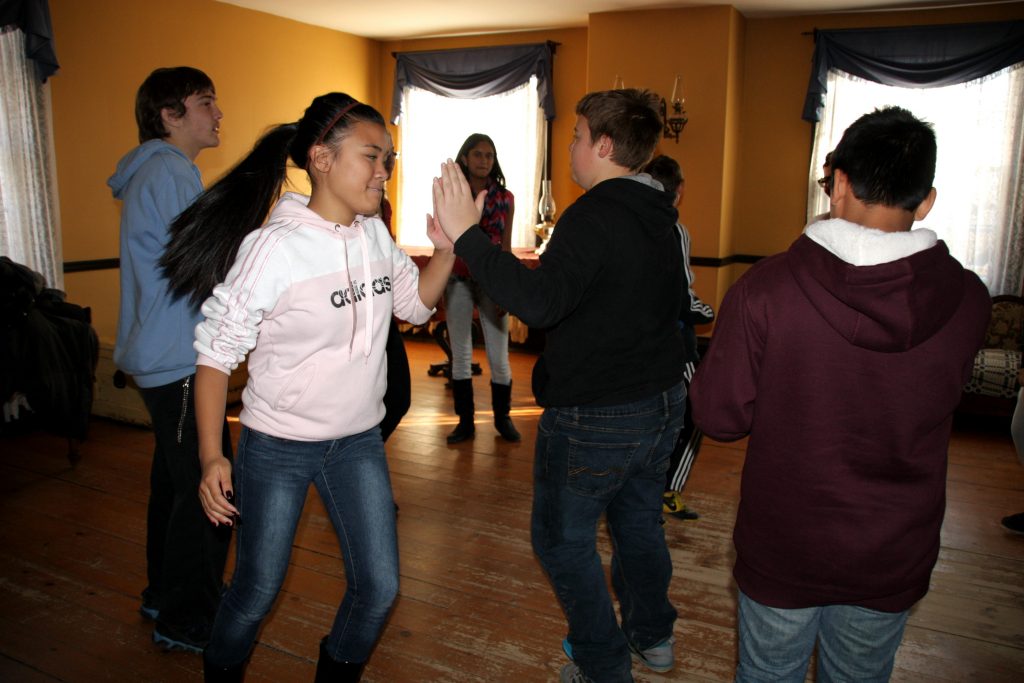 Students dancing