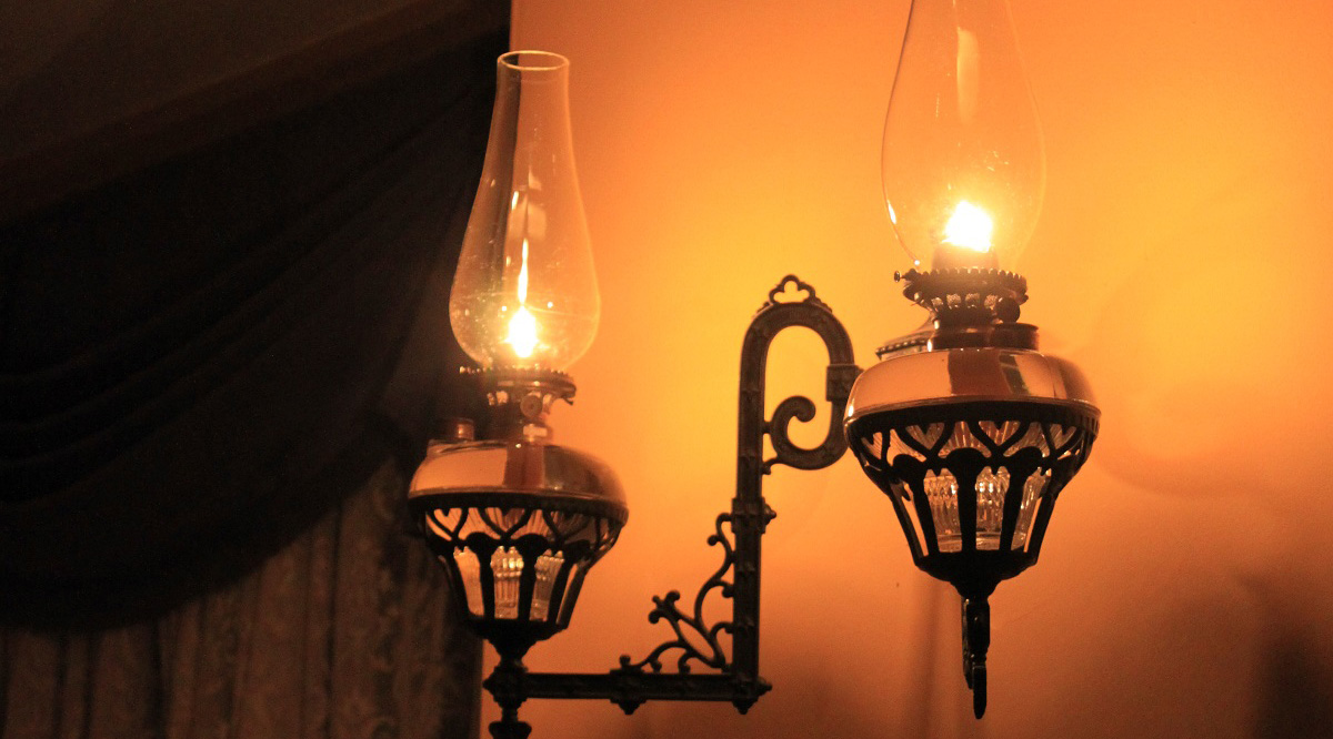 kerosene lamps are lit during the Village at Black Creek Chirstmas by Lamplight event