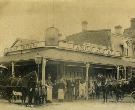 archival photograph of family butcher business in Toronto
