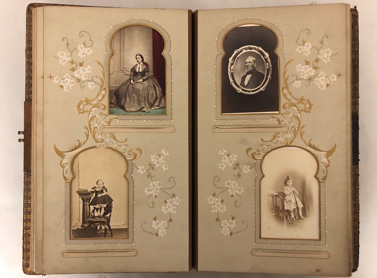 photo album containing examples of cartes-de-visite