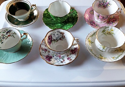 collection of vintage teacups