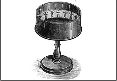 19th century illustration of a zoetrope