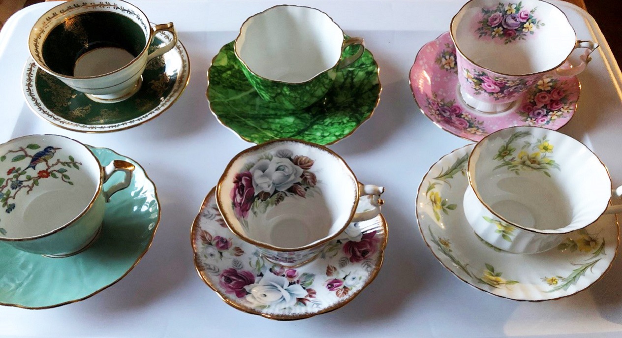 collection of vintage teacups