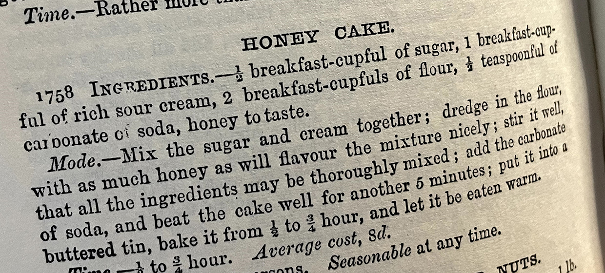 page from a Victorian cookbook