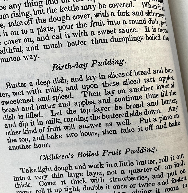 Birth-day pudding recipe from Miss Beechers Domestic Receipt Book