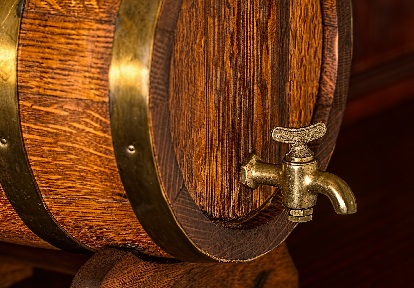 beer barrel with tap