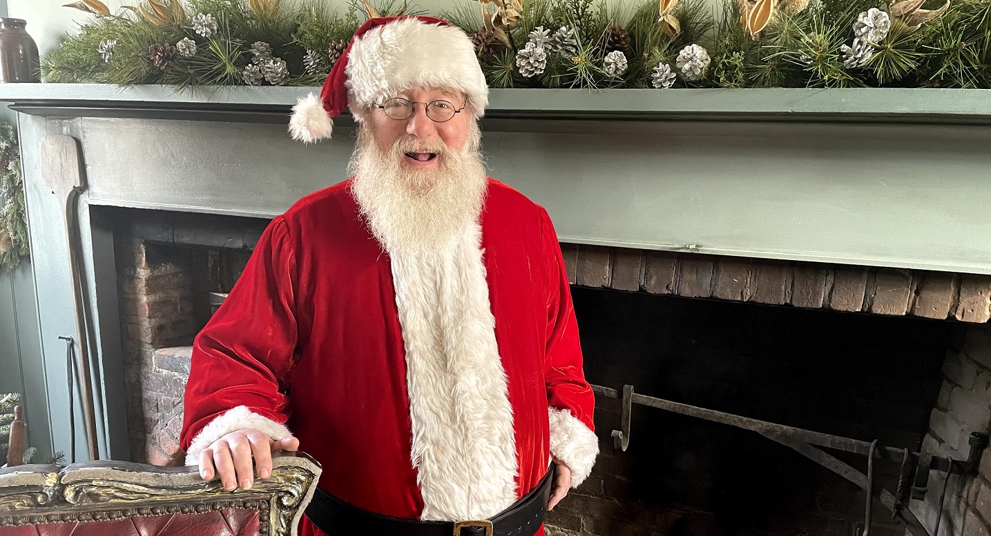 Santa Clause greets visitors to Black Creek Pioneer Village