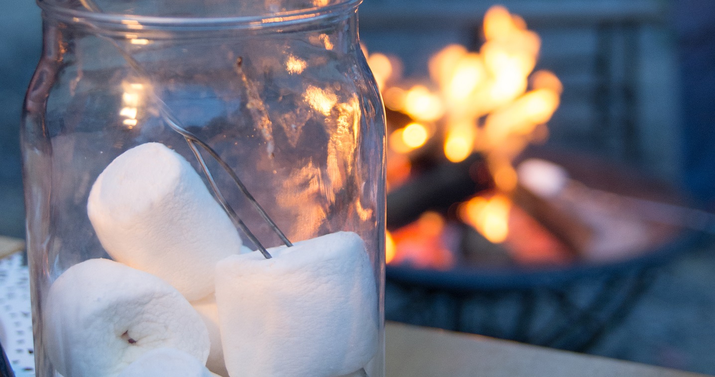 toasting marshmallows over a campfire at Black Creek Pioneer Village
