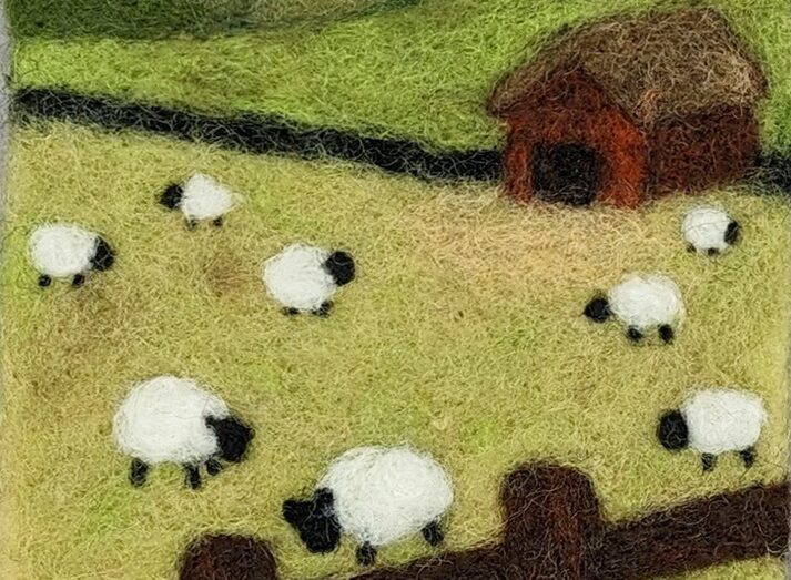 Needle Felt a Rolling Hills Painting Workshop 2