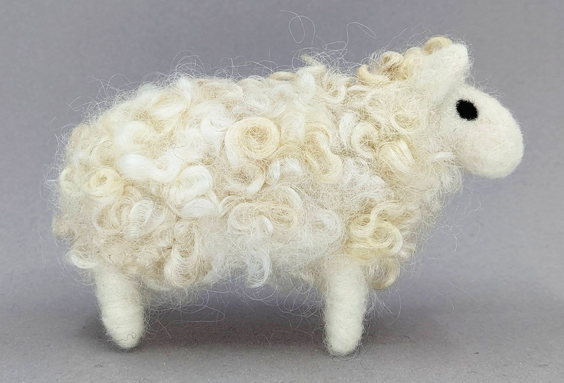 needle felted sheep figure