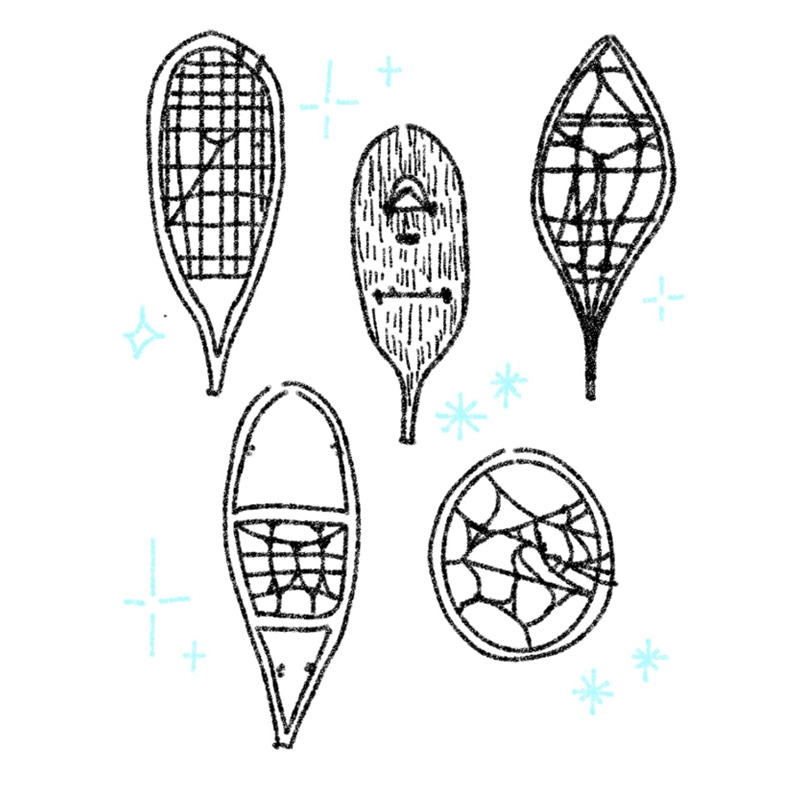 illustration of snowshoes