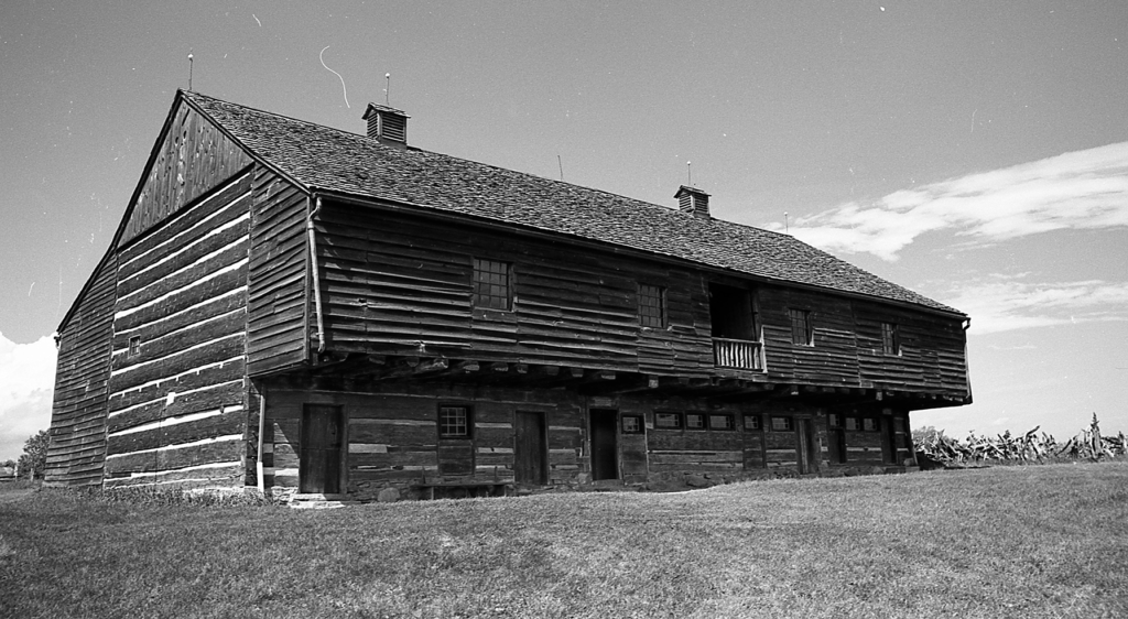 grey scale photo of Dalziel Barn c.1960s-1970s