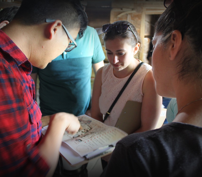 visitors to the Village at Black Creek take part in an escape game