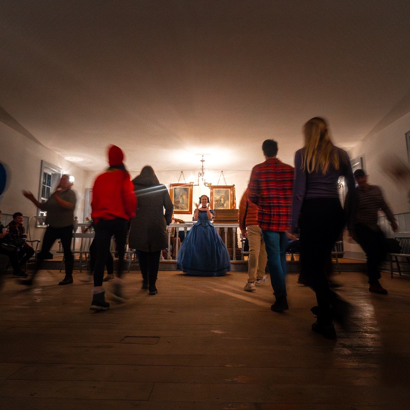 visitors to The Village at Black Creek take part in a traditional Victorian dance during the Festive Nights at The Village event