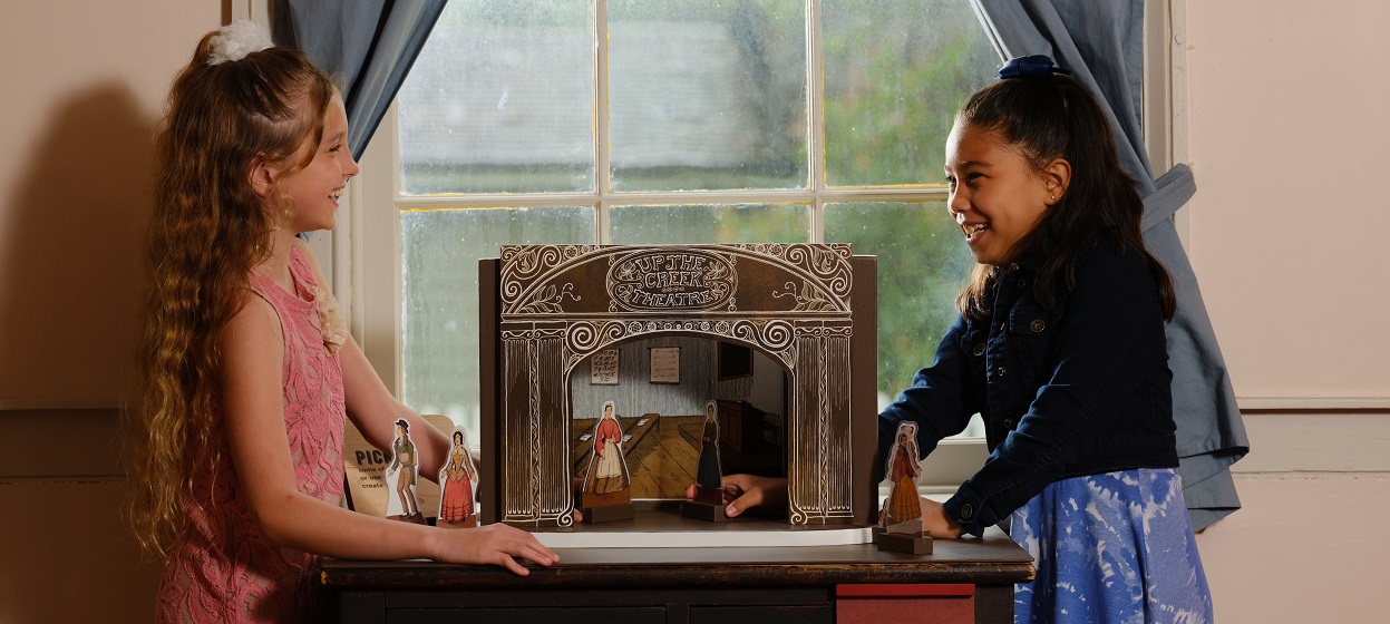summer campers learn to play traditional Victorian games at the Flynn House at The Village at Black Creek
