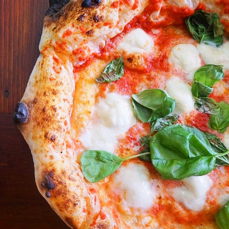 Food at The Village 1 a Margherita pizza