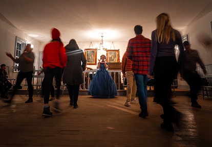 visitors to The Village at Black Creek take part in a traditional Victorian dance during the Festive Nights at The Village event