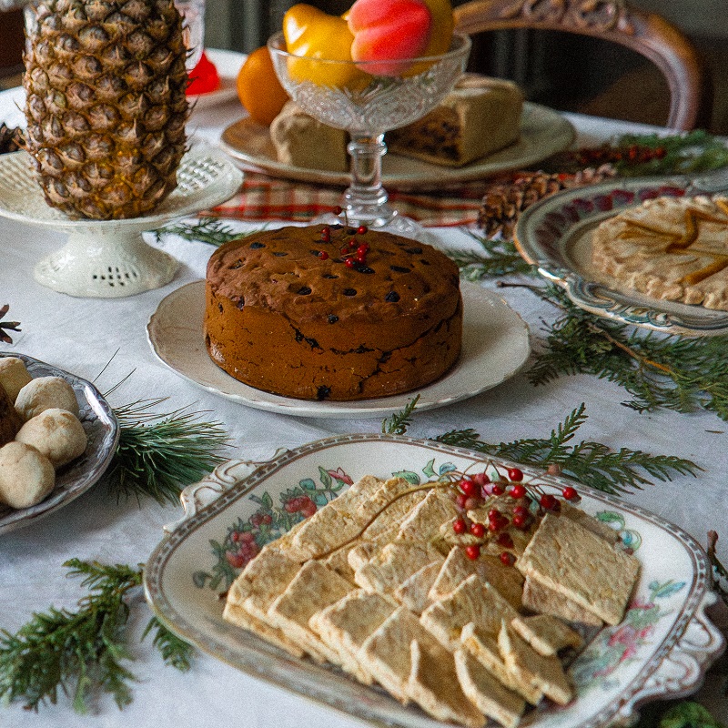 Teachers, Schools & Groups 12 a table in a heritage home at The Village at Black Creek is laden with traditional Victorian holiday season treats