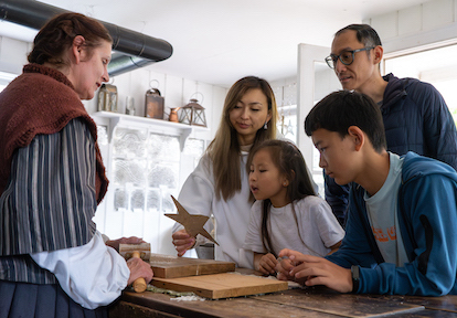 Holidays at The Village 3 a home school group at The Village at Black Creek learns how the local tinsmith creates traditional holiday ornaments