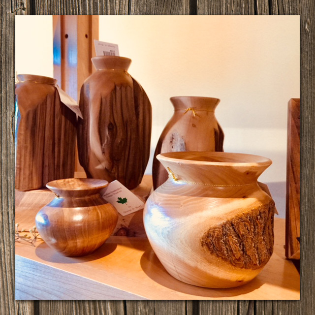 hand carved wooden vessels