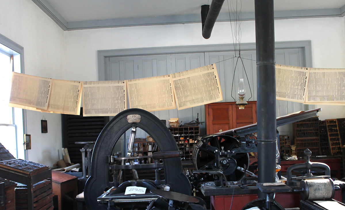 Interior of the Printing Office at Black Creek Pioneer Village